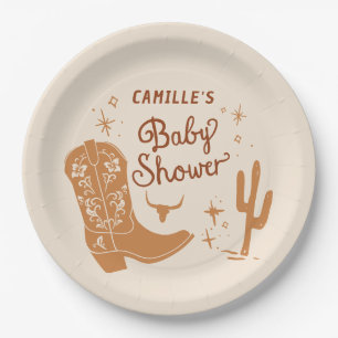 Rustic Cowboy Baby Shower Paper Plates