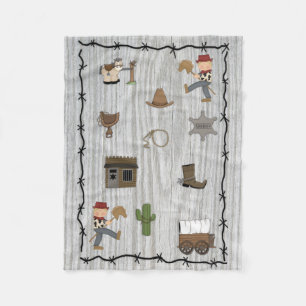 Rustic Cowboy Blonde Haired Boy Cowpoke Fleece Blanket