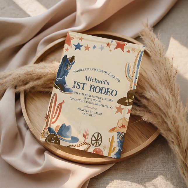 Rustic Cowboy Boots 1st Birthday Invitation (Creator Uploaded)