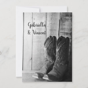 Rustic Cowboy Boots Country Wedding Flat Notes