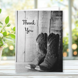 Rustic Cowboy Boots Country Western Thank You Card