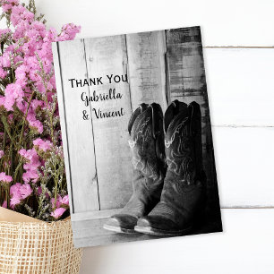 Rustic Cowboy Boots Wedding Flat Thank You Notes
