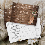 Rustic Cowboy Cowgirl Boots Floral Save the Date Announcement Postcard<br><div class="desc">This "Rustic Cowboy Cowgirl Boots Floral Save the Date Postcard" is a great way to announce your wedding date to family and friends! You can easily customise it to be uniquely yours! (1) For further customisation, please click the "customise further" link and use our design tool to modify this template....</div>