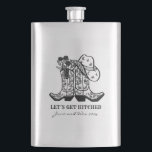 Rustic Cowboy Groomsman Gift Bachelor Party Hip Flask<br><div class="desc">A rustic doodle for a Groom-to-be and his near and dear.</div>