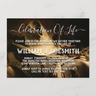 Rustic Cowboy Things Memorial Service Announcement