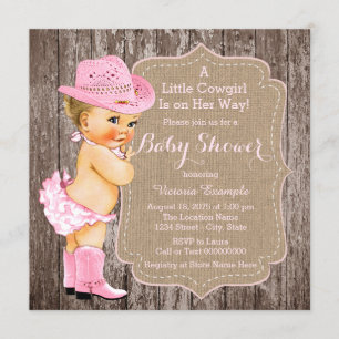 Rustic Cowgirl Baby Shower Invitation