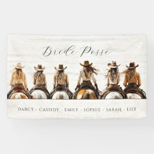 Rustic Cowgirl Bride Posse Bachelorette Party  Banner