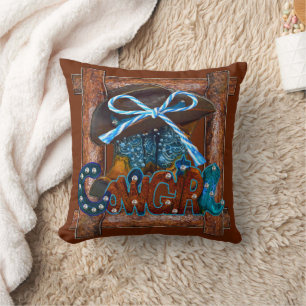 Rustic Cowgirl Hat Boots Cushion