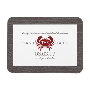 Rustic Crab Save The Date Magnet