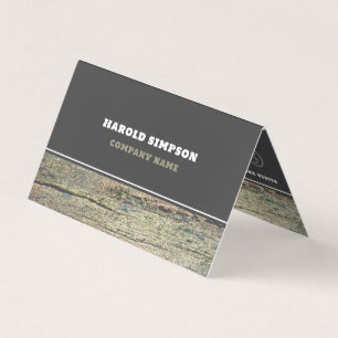 Rustic Cracked Wood Double Loyalty Business Card
