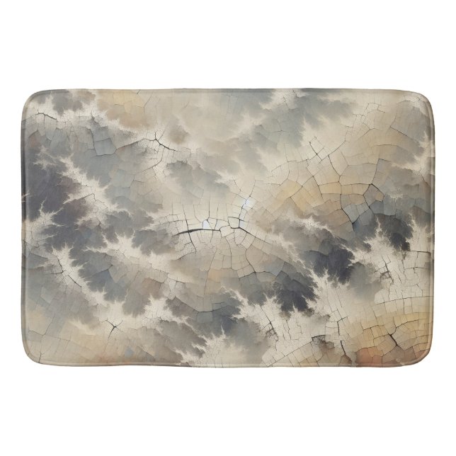 Rustic Crackle Abstract Bath Mat (Front)