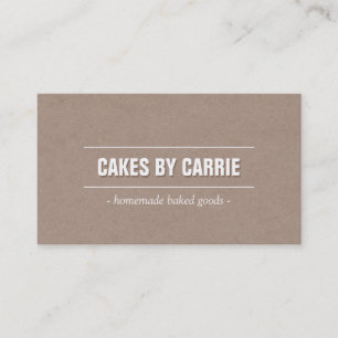 Rustic Craft Cardboard II Bakery/Catering/Chef Business Card