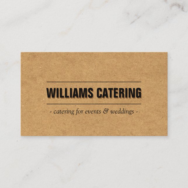 Rustic Craft Cardboard II Bakery/Catering/Chef Business Card (Front)