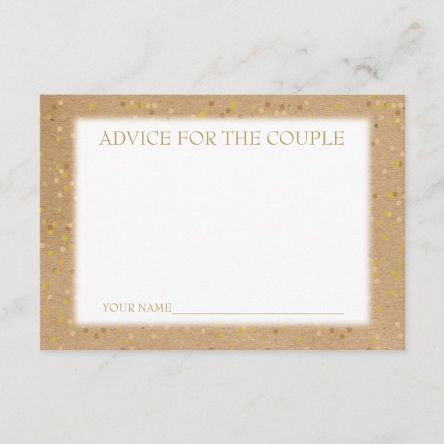 Rustic Craft Gold Dust Confetti Advice (Front)