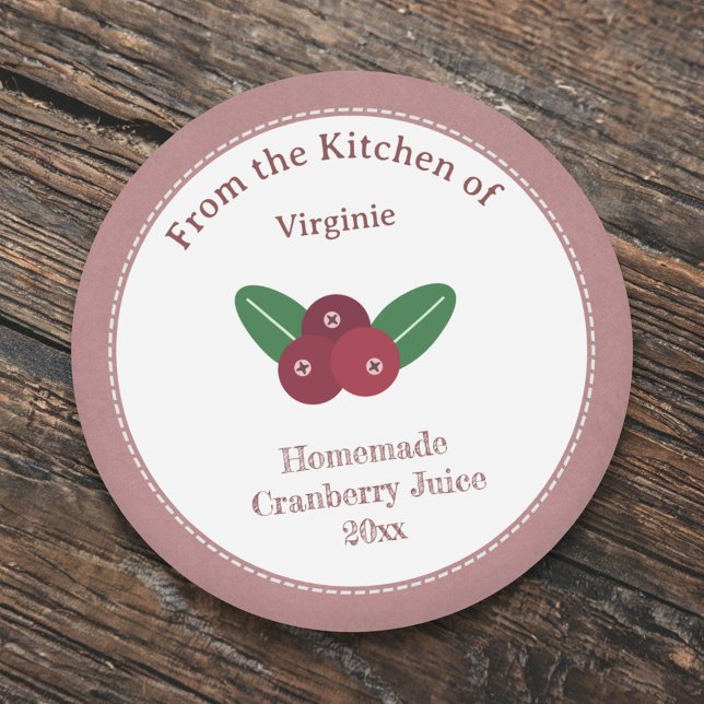 Rustic Cranberry Juice Label Sticker (Rustic Cranberry Juice Label Sticker)