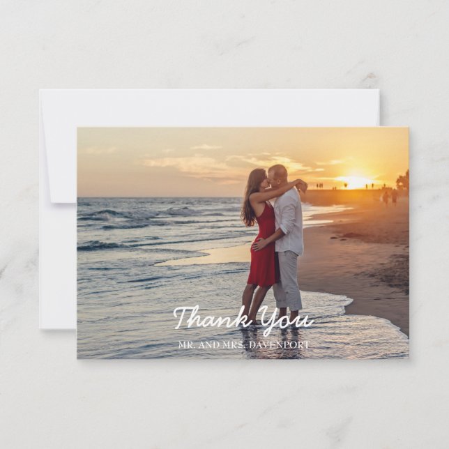 Rustic Crate of Lavender Wedding Thank You Card (Front)
