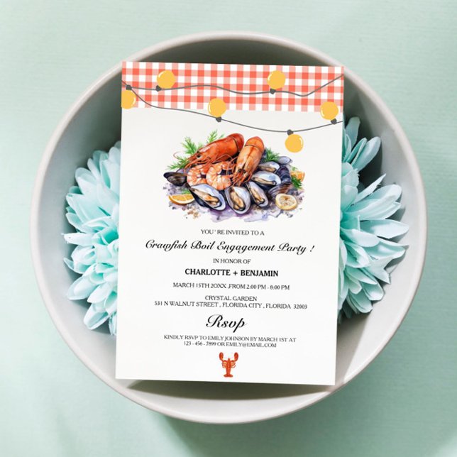  Rustic Crawfish Boil  Engagement Party Invitation (Creator Uploaded)