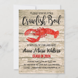 Rustic Crawfish Boil Graduation Invitation