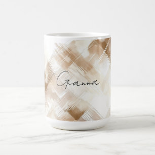 Rustic Cream Brown Stripes Bridal Shower Coffee Mug