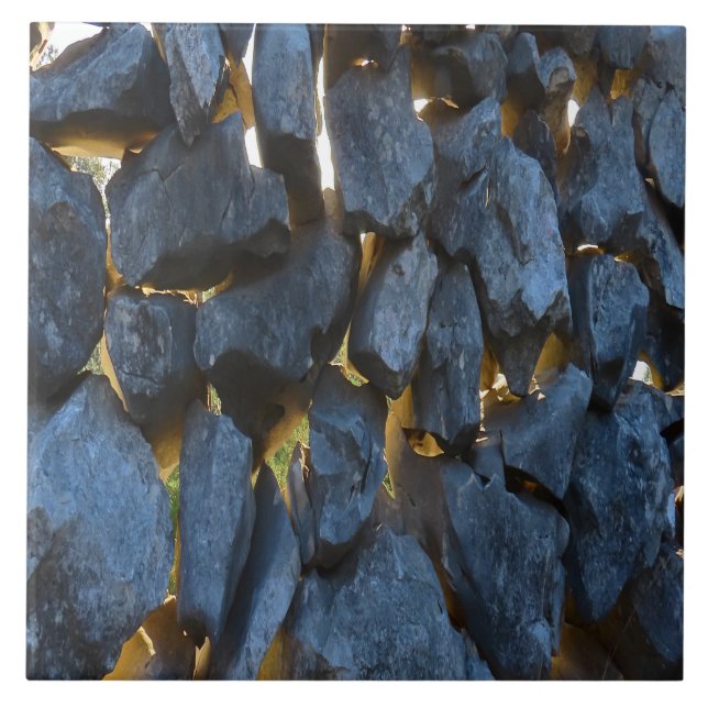 Rustic Croatian Stone Wall Photography  Ceramic Tile (Front)