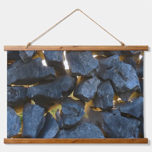 Rustic Croatian Stone Wall Photography  Hanging Tapestry (Front)