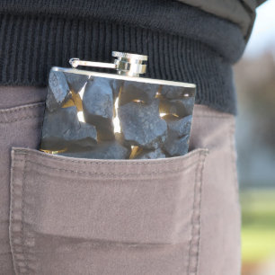 Rustic Croatian Stone Wall Photography  Hip Flask