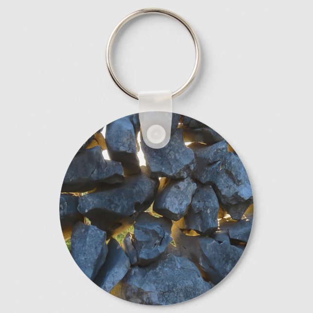 Rustic Croatian Stone Wall Photography  Key Ring (Front)