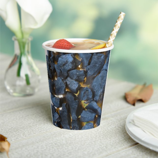 Rustic Croatian Stone Wall Photography  Paper Cups (Insitu)