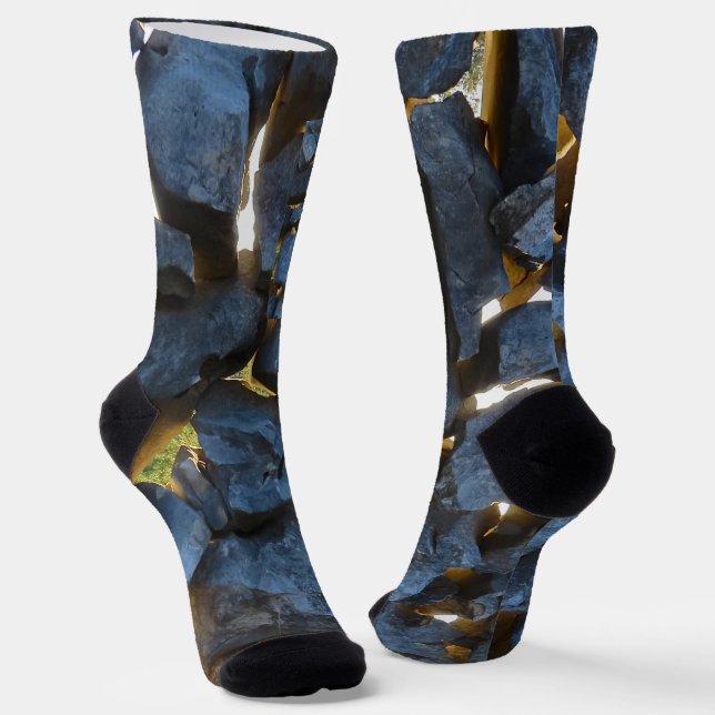 Rustic Croatian Stone Wall Photography  Socks (Angled)