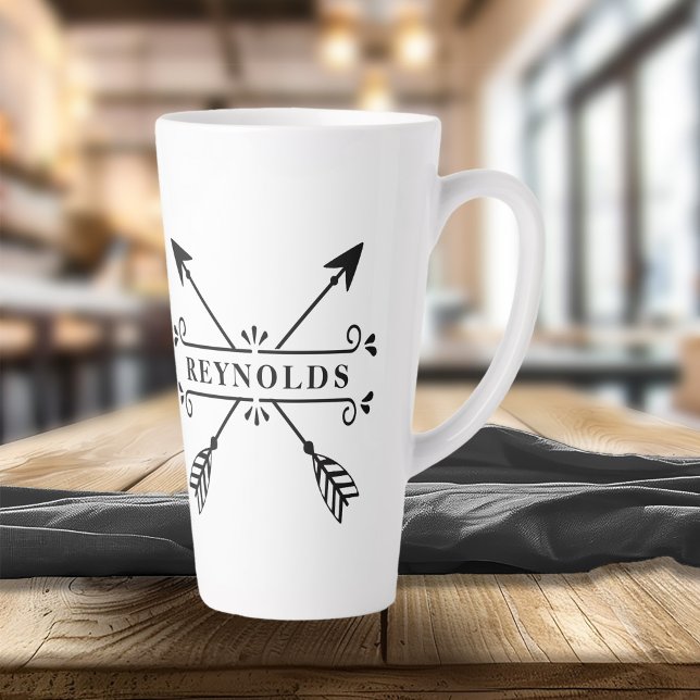 Rustic Crossed Arrows w/Name ID615 Latte Mug (Creator Uploaded)