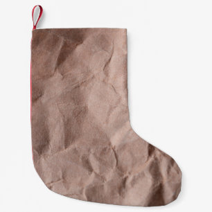 Rustic crumpled paper small christmas stocking