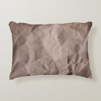 Rustic Crumpled Paper: Vintage Texture Decorative Cushion