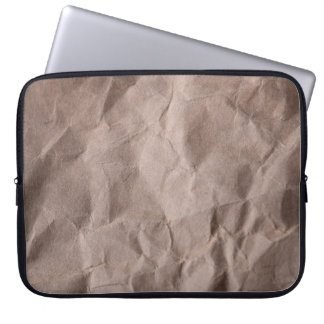 Rustic Crumpled Paper: Vintage Texture Laptop Sleeve
