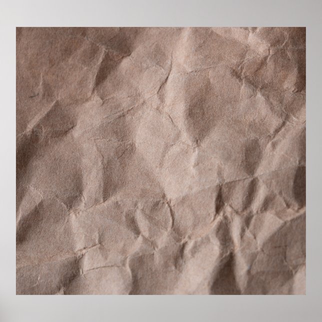 Rustic Crumpled Paper: Vintage Texture Poster (Front)
