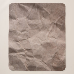Rustic Crumpled Paper: Vintage Texture Sherpa Blanket