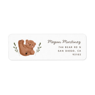 Rustic Cub Bear Return Address Label