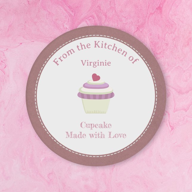 Rustic Cupcake Label Sticker (Rustic Cupcake Label Sticker)