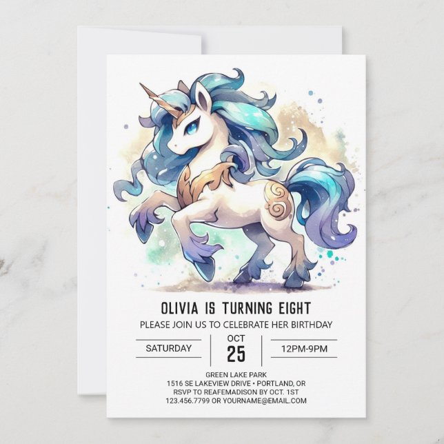 Rustic Custom Horse Birthday Invitation (Front)