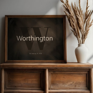 Rustic Custom Last Name Farmhouse Decor Print