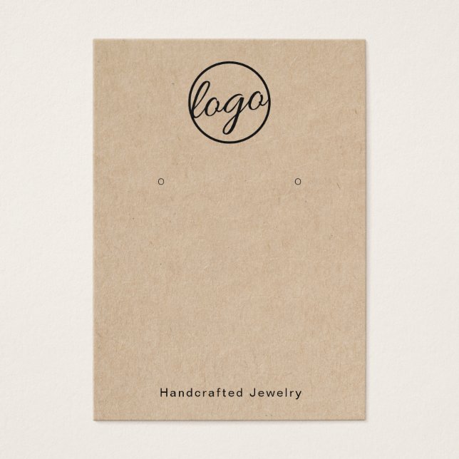 Rustic Custom Logo Handmade Earring Holder Card (Front)