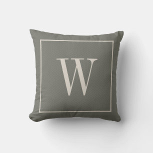Rustic Custom Monogrammed Inital Chic Green Cushion