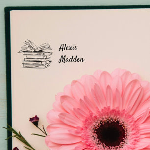 Rustic Custom Name   Library Book Self-inking Stamp