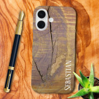 Rustic Custom Name Natural Cedar Wood Knot Photo
