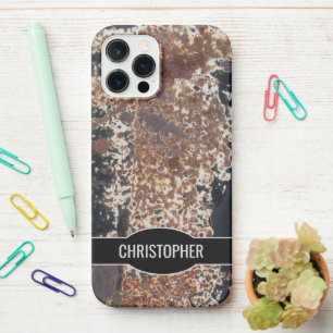 Rustic Custom Name Rusty Metal Texture iPhone Case