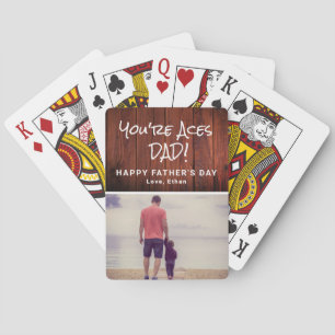 Rustic Custom Photo Father's Day Playing Cards