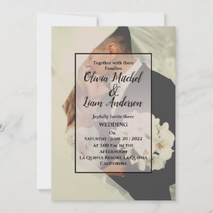 Rustic Custom Photo Wedding Invitation