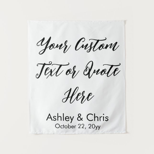 Rustic Custom Quote Wedding Backdrop for Ceremony Tapestry (Front)