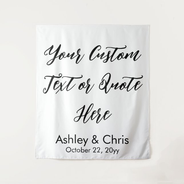Rustic Custom Quote Wedding Backdrop for Ceremony Tapestry (Front)