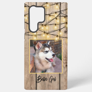 Rustic Custom Square Photo Alaskan Malamute Puppy Samsung Galaxy Case