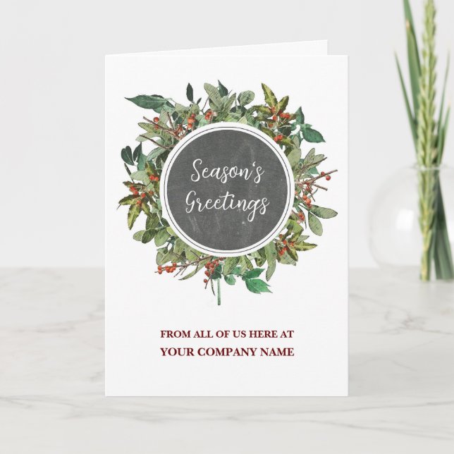 Rustic Customer Christmas Holiday Card (Front)